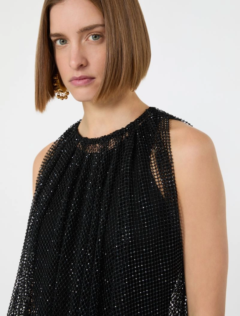 Sleeveless jersey dress with crystals - BLACK - Sportmax - 4