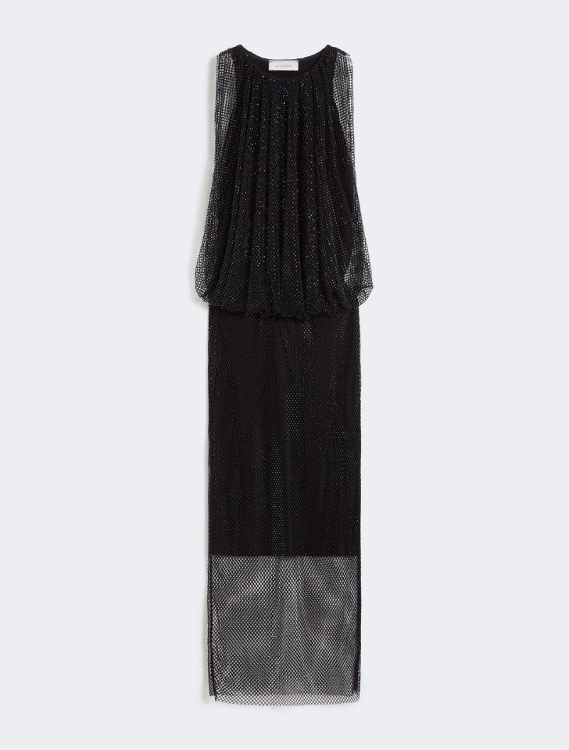 Sleeveless jersey dress with crystals - BLACK - Sportmax - 6
