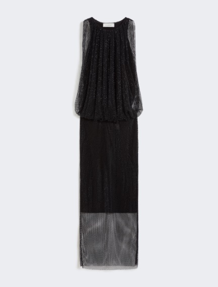 Sleeveless jersey dress with crystals - BLACK - Sportmax