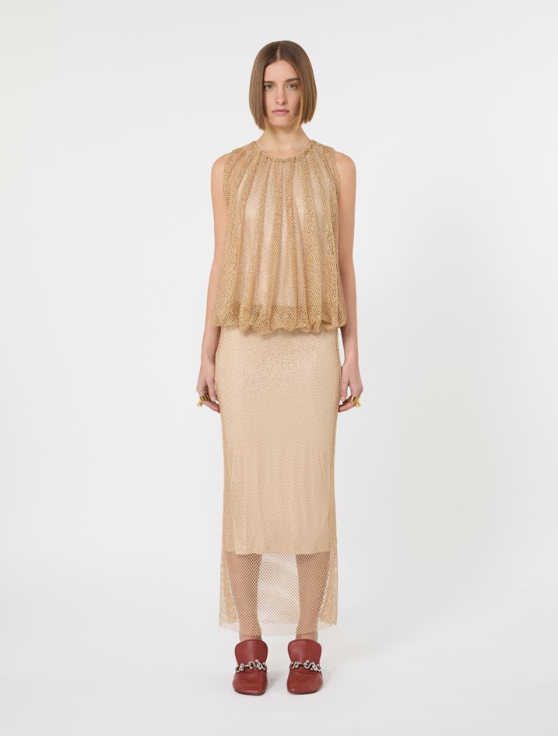 Sleeveless jersey dress with crystals - CAMEL - Sportmax - 2