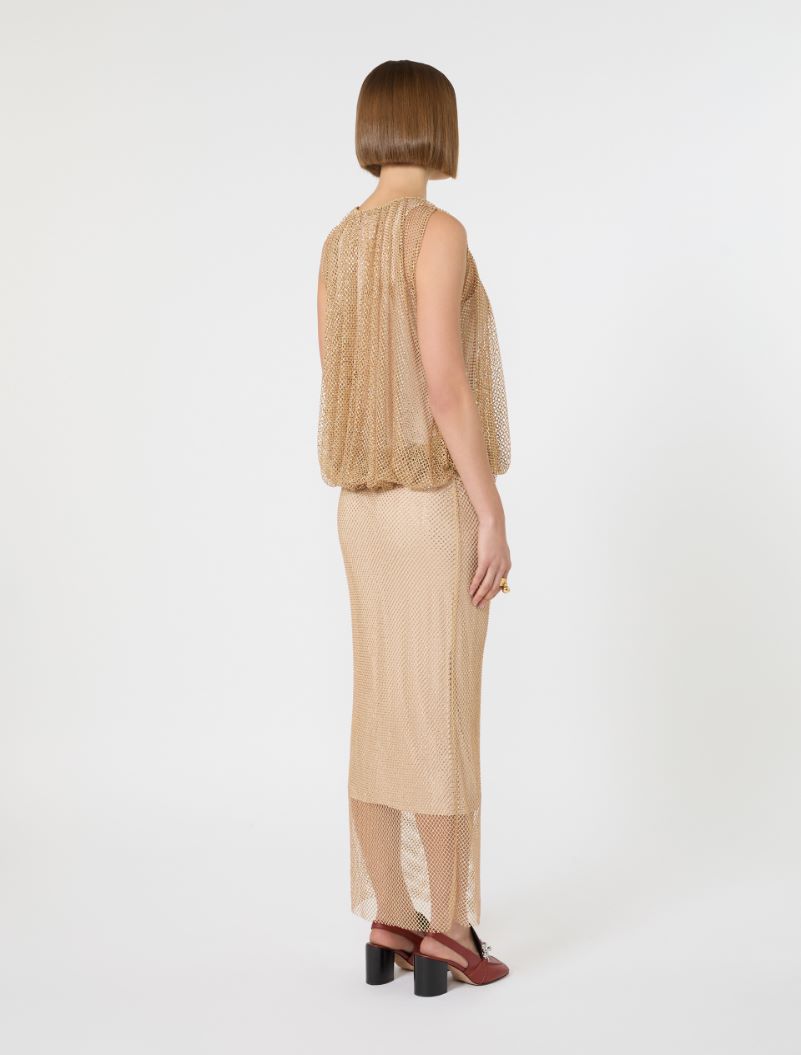 Sleeveless jersey dress with crystals - CAMEL - Sportmax - 3