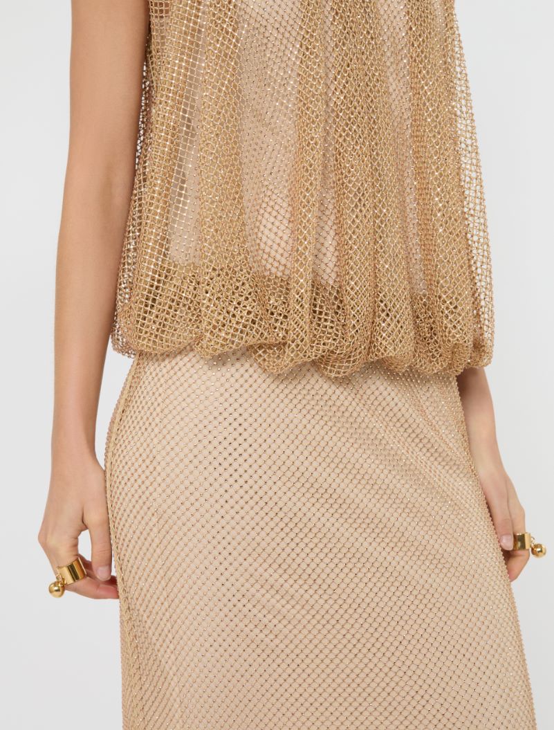 Sleeveless jersey dress with crystals - CAMEL - Sportmax - 5