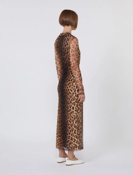 Fitted tulle jersey dress - BEIGE SHADED - Sportmax - 3
