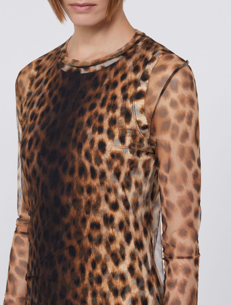 Fitted tulle jersey dress - BEIGE SHADED - Sportmax - 4