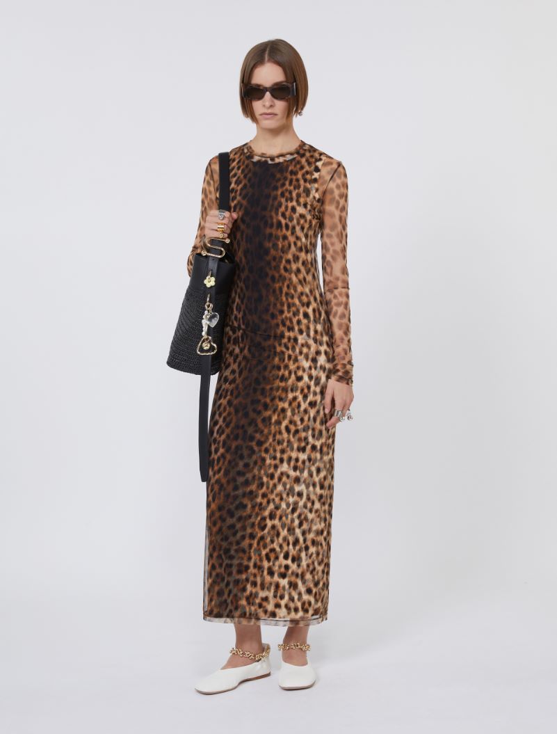 Fitted tulle jersey dress - BEIGE SHADED - Sportmax