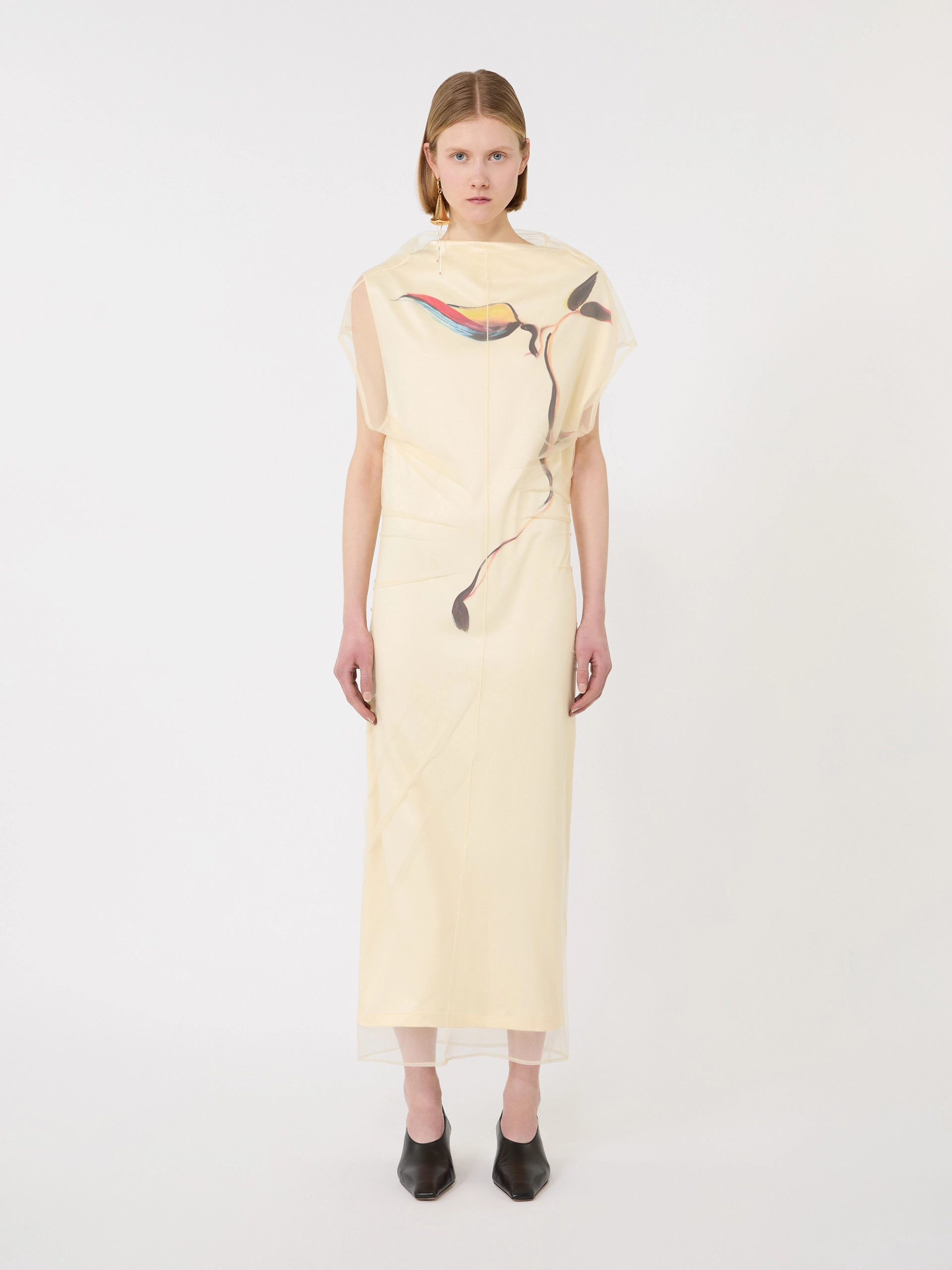 Double-layer satin dress - LIGHT YELLOW - Sportmax - 2