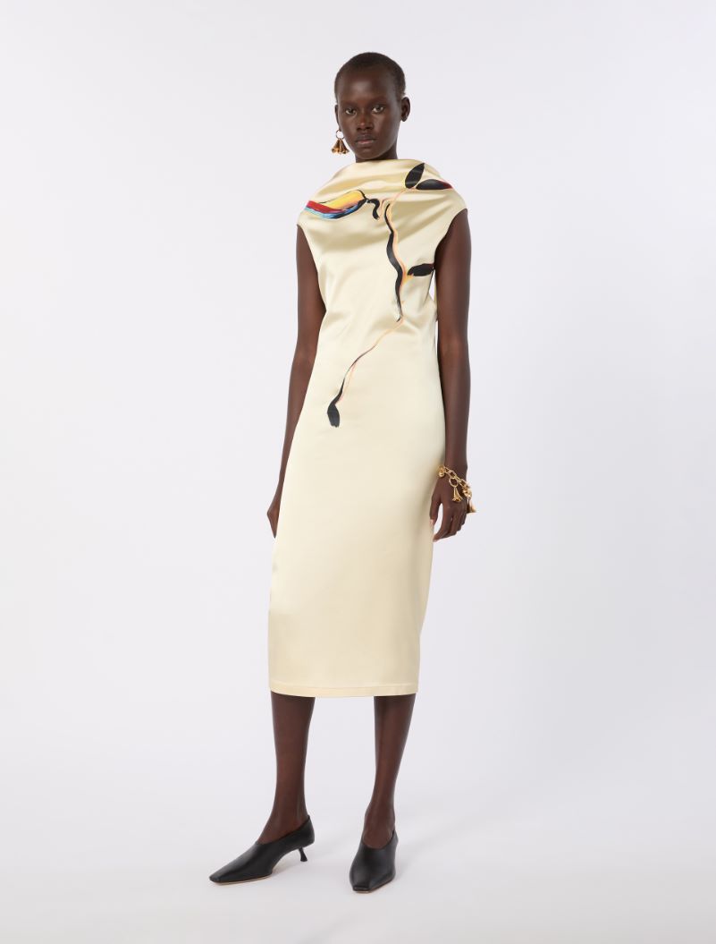 Double-layer satin dress - LIGHT YELLOW - Sportmax - 4