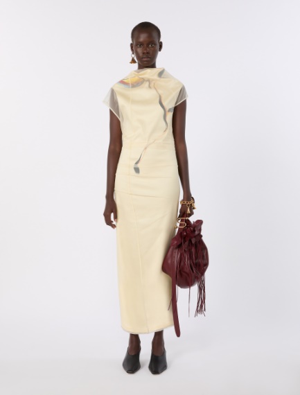 Double-layer satin dress - LIGHT YELLOW - Sportmax