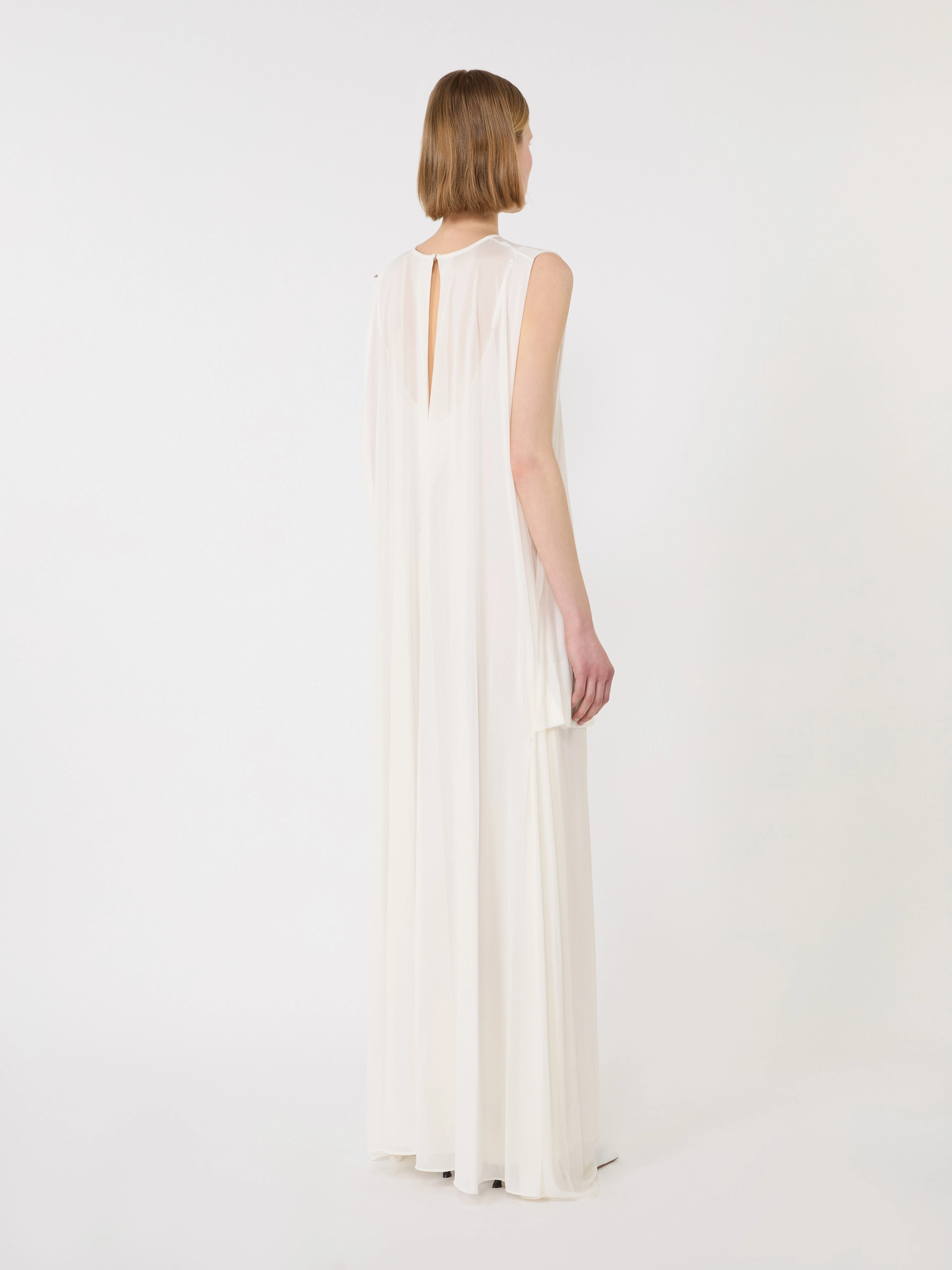 Long, viscose jersey dress - WHITE - Sportmax - 3