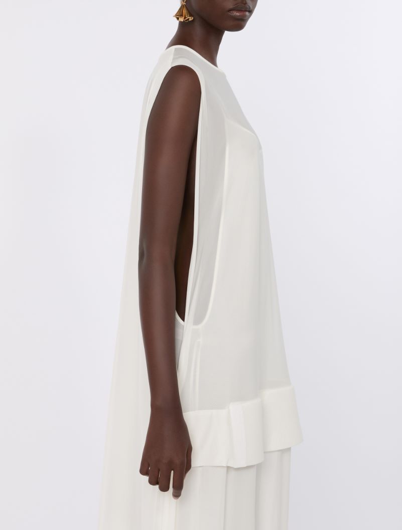 Long, viscose jersey dress - WHITE - Sportmax - 4