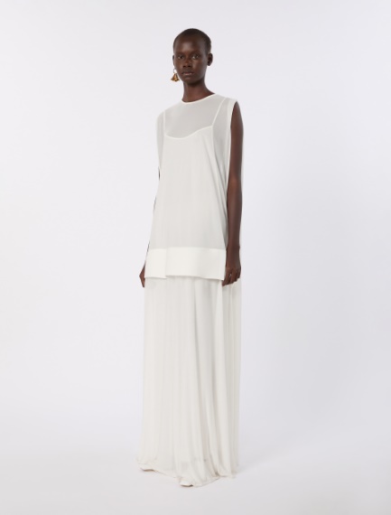 Long, viscose jersey dress - WHITE - Sportmax