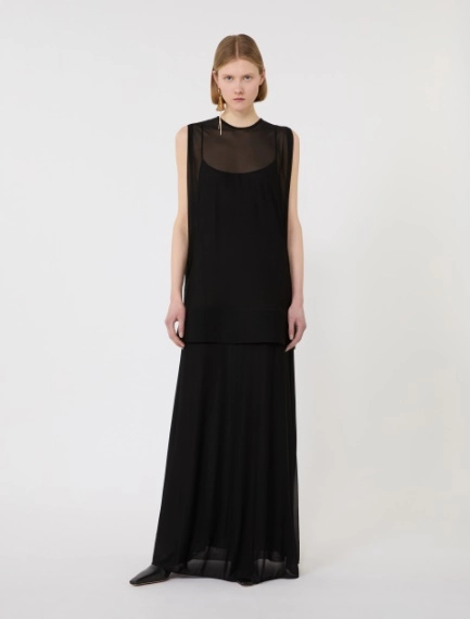 Long, viscose jersey dress - BLACK - Sportmax