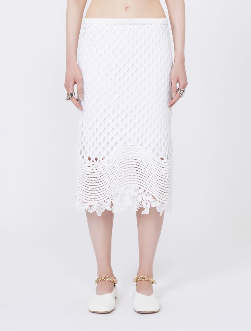 Gonna in rete di paillette - BIANCO - Sportmax - 2