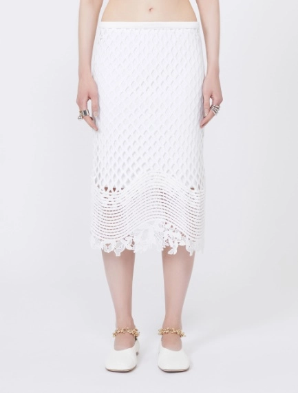 Sequinned mesh skirt - WHITE - Sportmax - 2