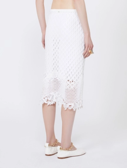Sequinned mesh skirt - WHITE - Sportmax - 3