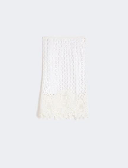 Gonna in rete di paillette - BIANCO - Sportmax