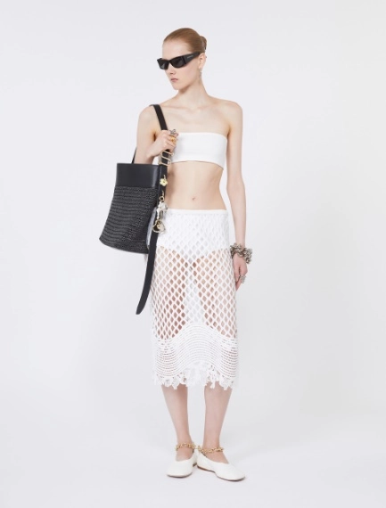 Sequinned mesh skirt - WHITE - Sportmax - 1