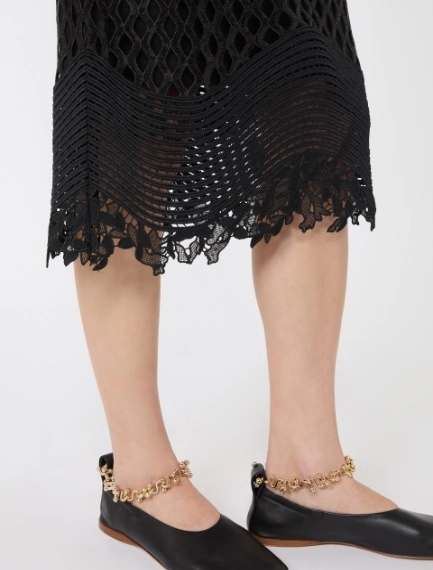 Sequinned mesh skirt - BLACK - Sportmax - 4