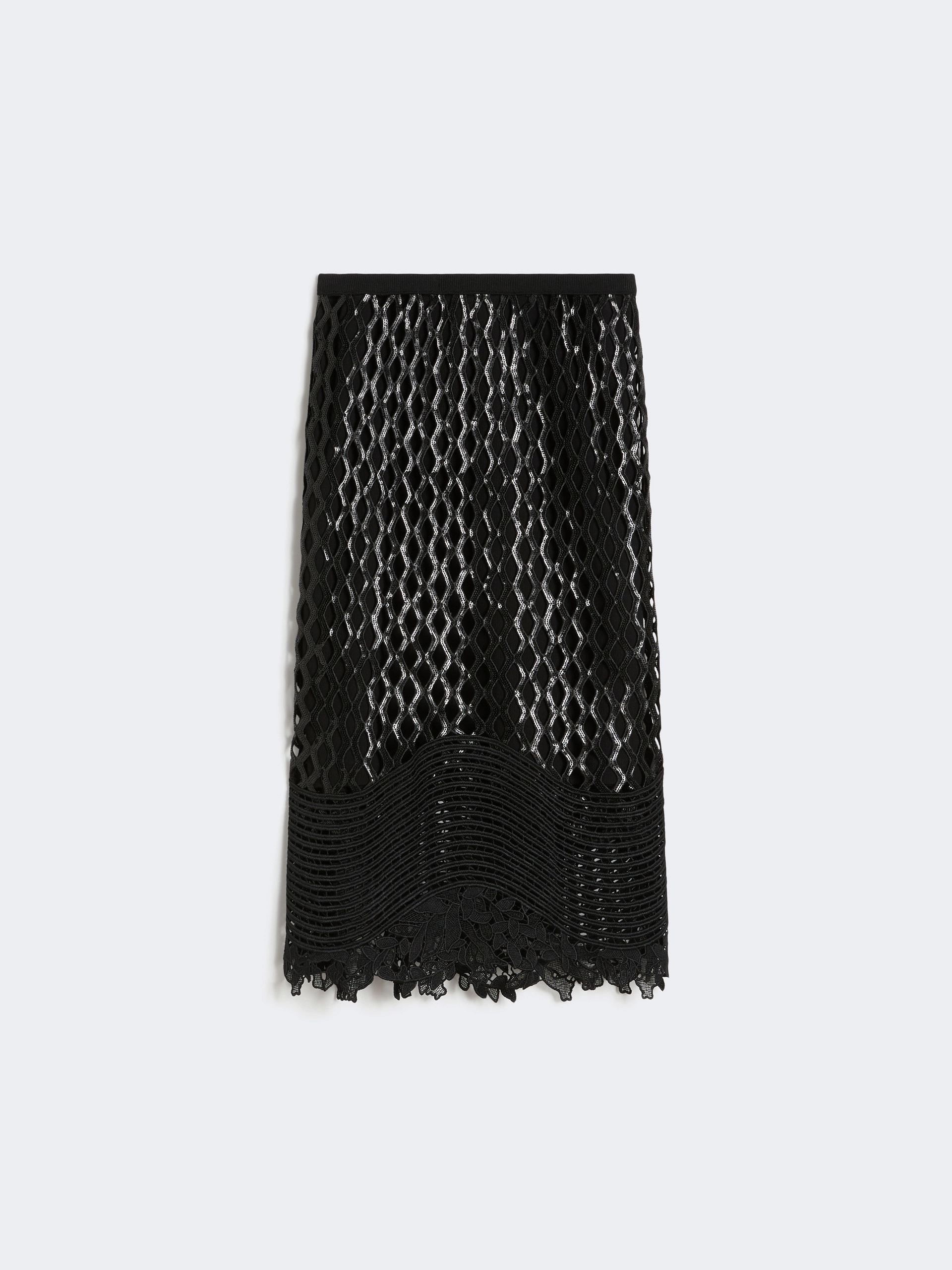 Sequinned mesh skirt - BLACK - Sportmax - 5
