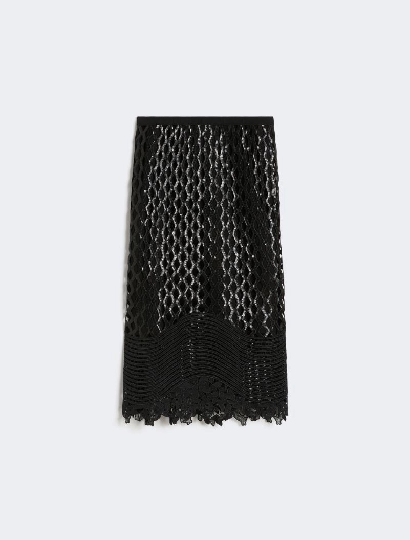 Sequinned mesh skirt - BLACK - Sportmax - 6