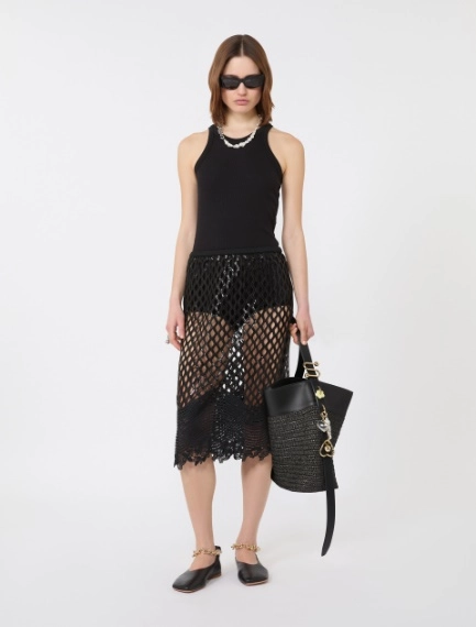 Jupe en maille de sequins - NOIR - Sportmax