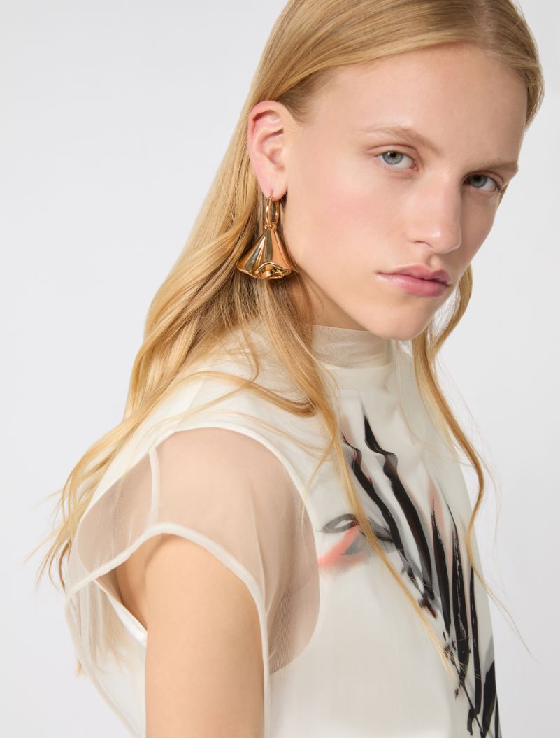 Floral pendant earrings - GOLD - Sportmax - 5