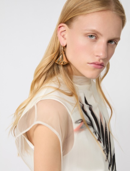 Floral pendant earrings - GOLD - Sportmax - 5