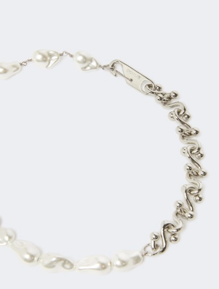 Bead and metallic necklace - SILVER - Sportmax - 2