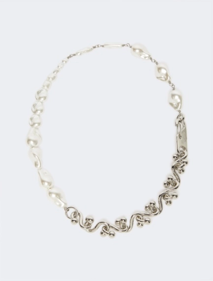 Bead and metallic necklace - SILVER - Sportmax