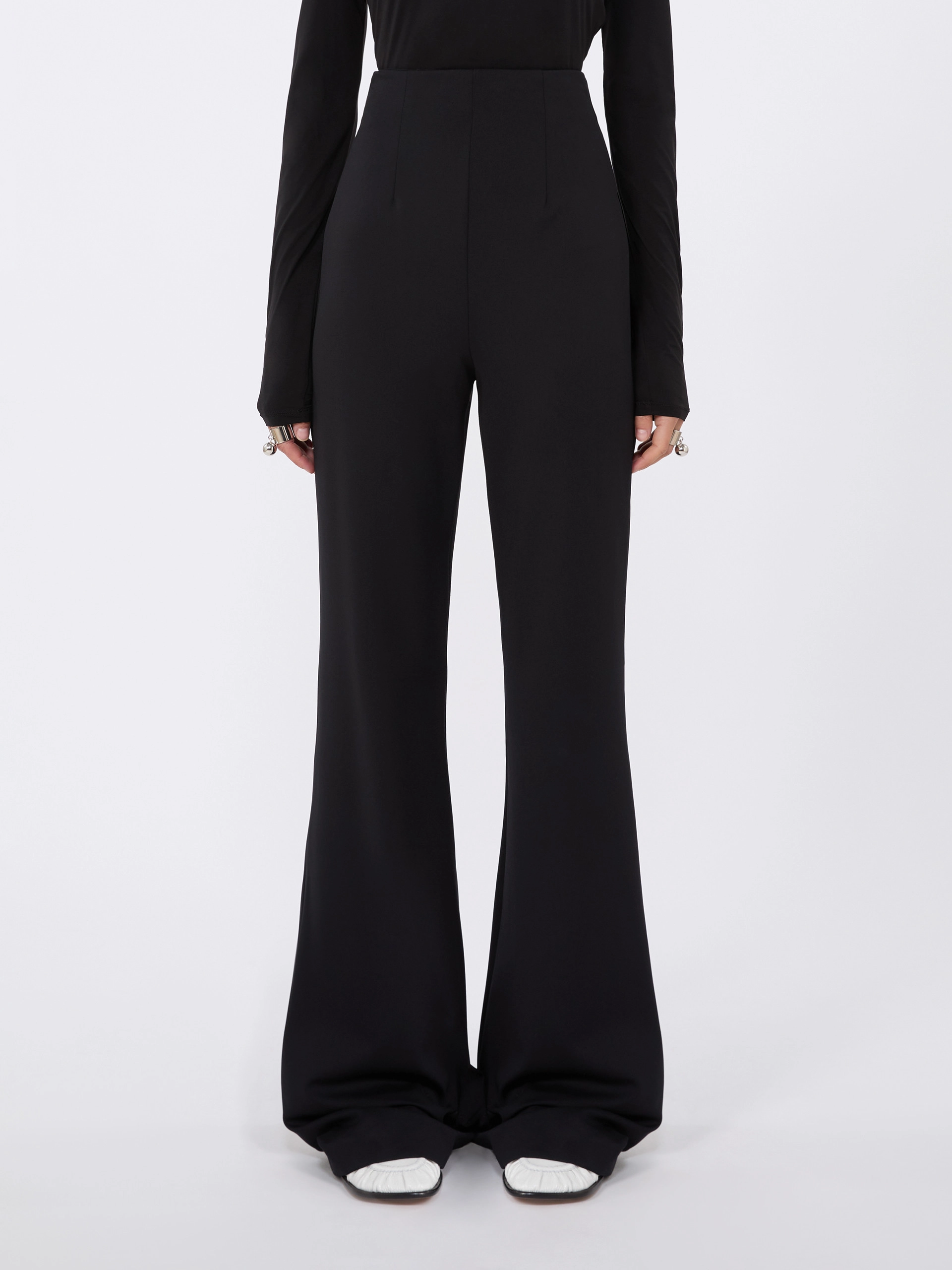 Flared trousers in stretch jersey - BLACK - Sportmax - 2