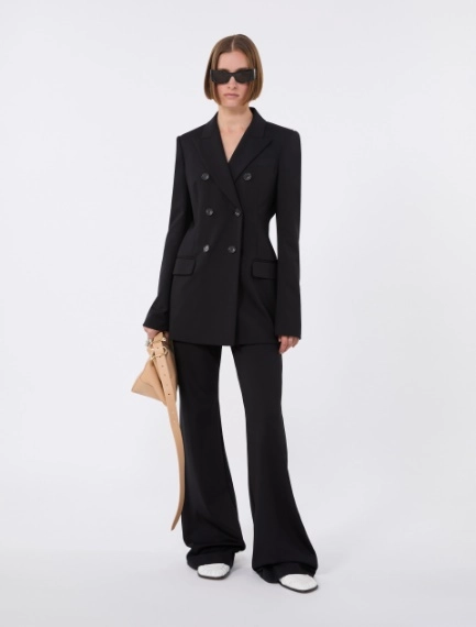 Flared trousers in stretch jersey - BLACK - Sportmax