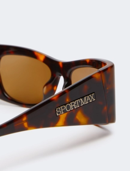 Lunettes audacieuses en acétate - HAVANE BRONZE BRUN - Sportmax - 3