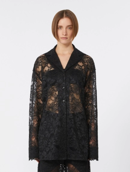Floral lace shirt - BLACK - Sportmax - 2
