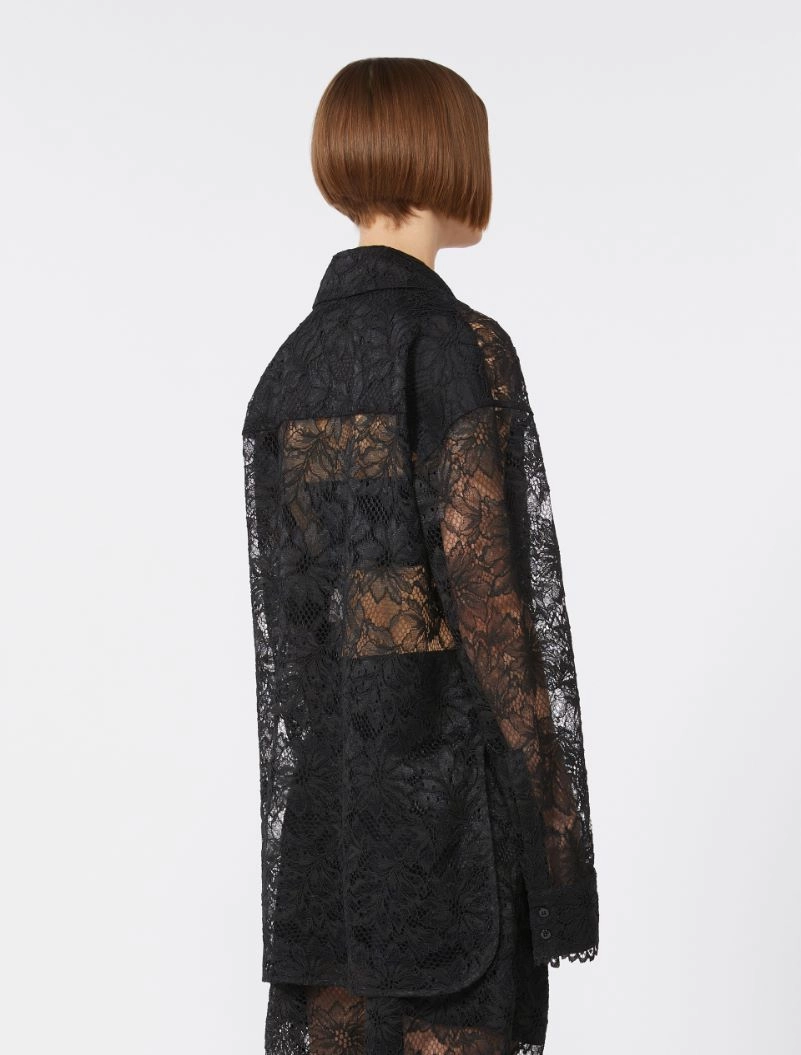 Floral lace shirt - BLACK - Sportmax - 3