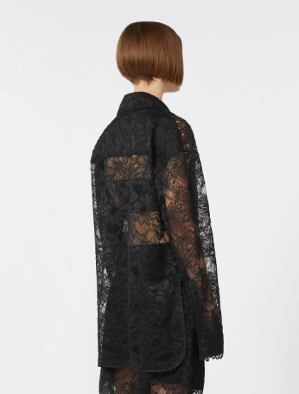 Floral lace shirt - BLACK - Sportmax - 3