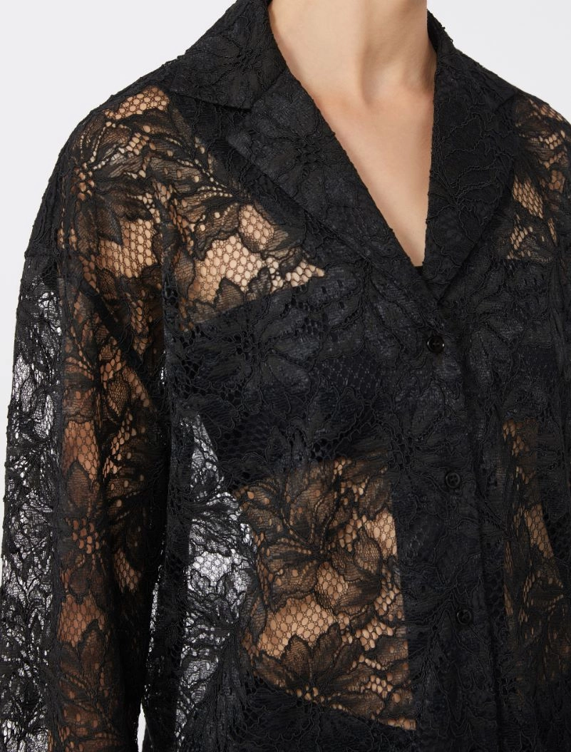 Floral lace shirt - BLACK - Sportmax - 5