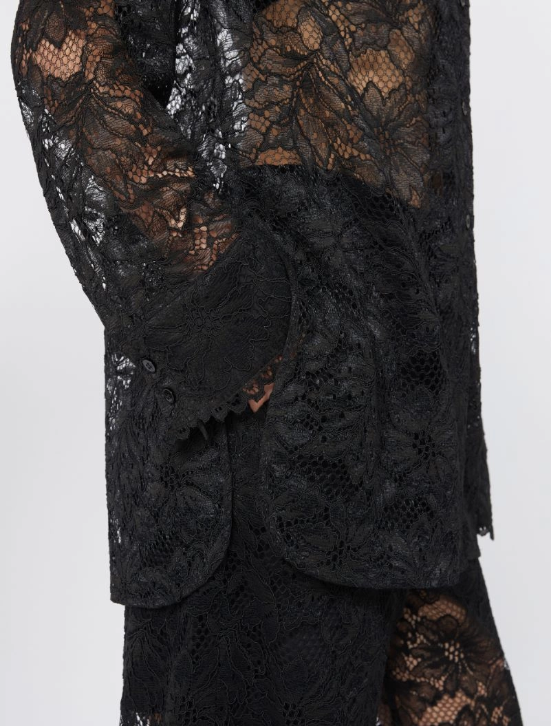 Floral lace shirt - BLACK - Sportmax - 6