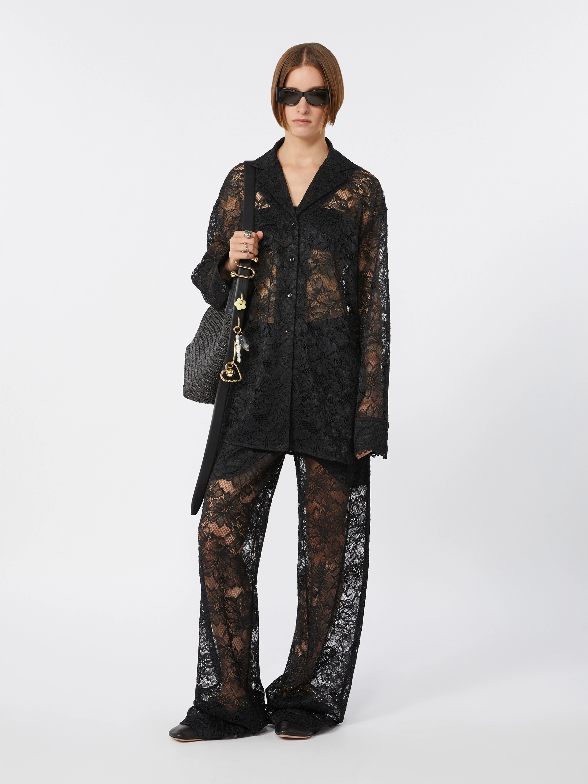 Floral lace shirt - BLACK - Sportmax