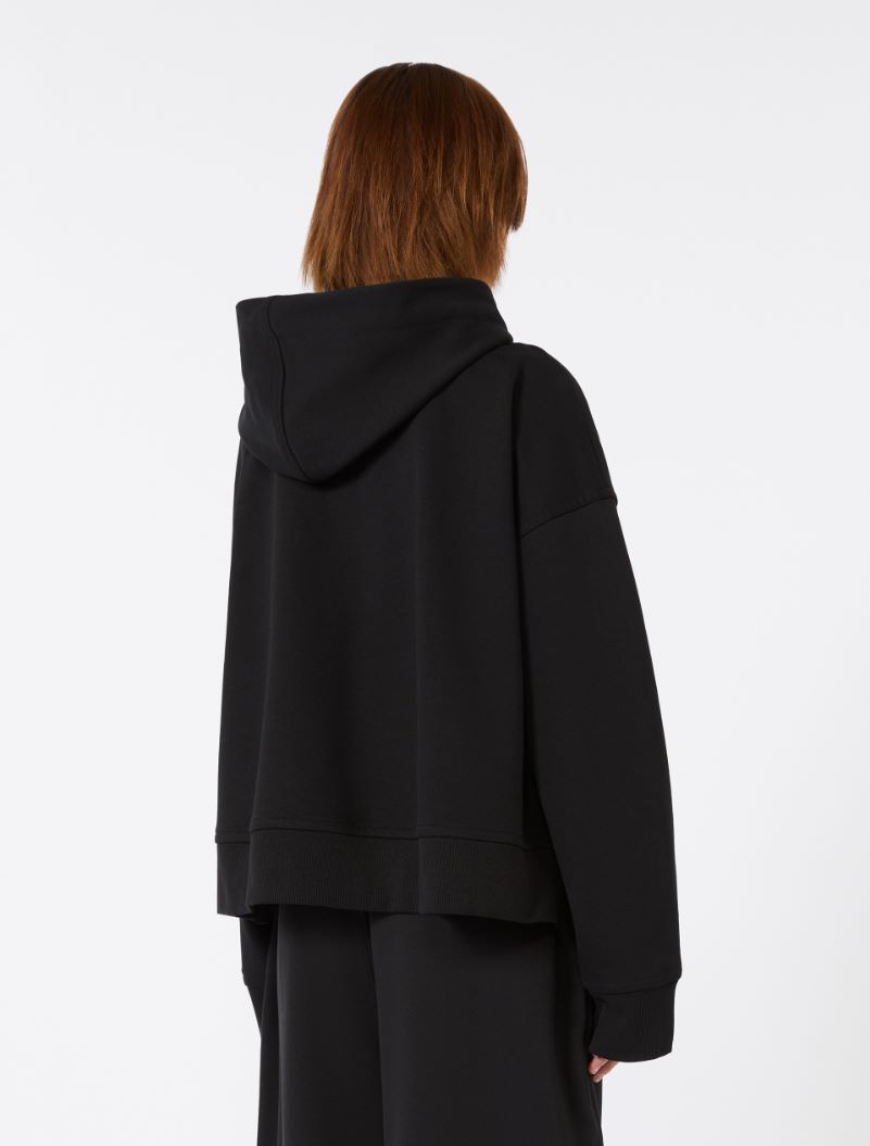Stretch-cotton hooded sweatshirt - BLACK - Sportmax - 3