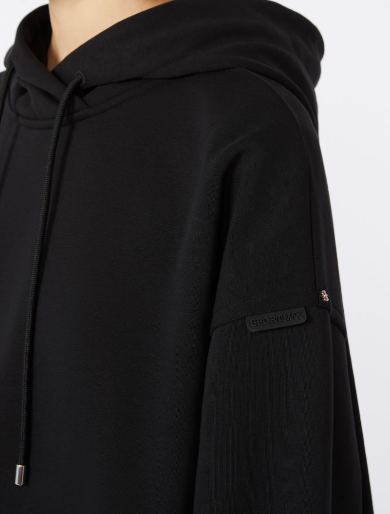 Stretch-cotton hooded sweatshirt - BLACK - Sportmax - 4