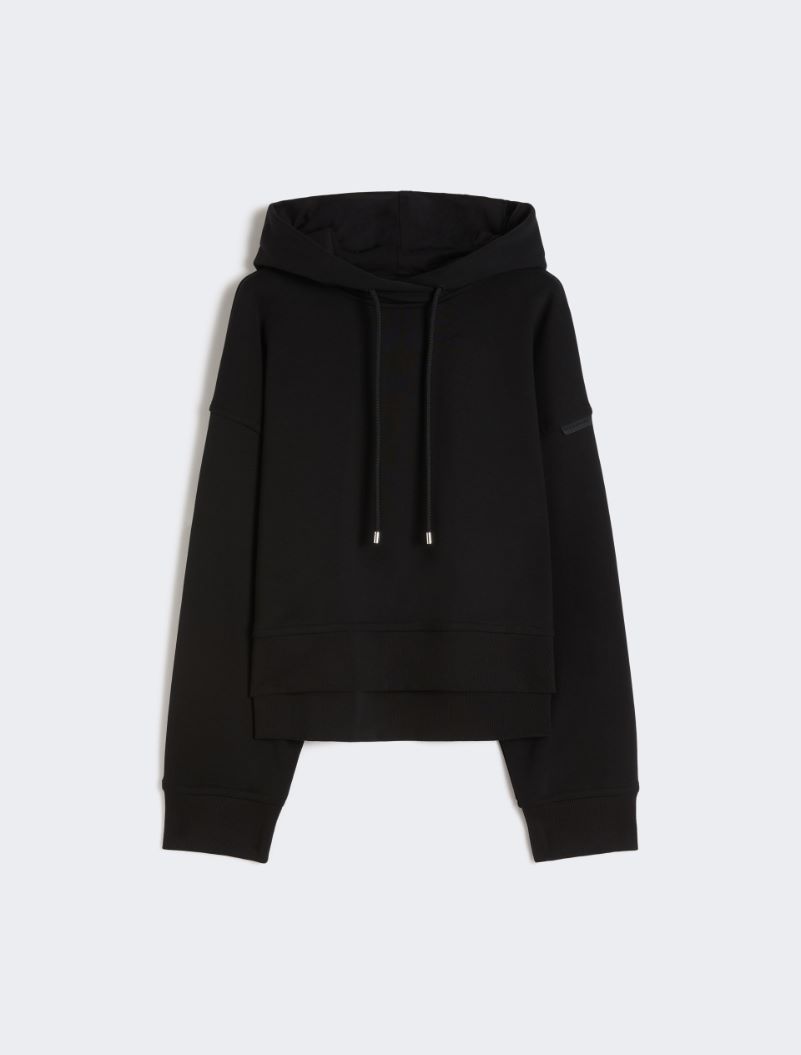 Stretch-cotton hooded sweatshirt - BLACK - Sportmax - 6