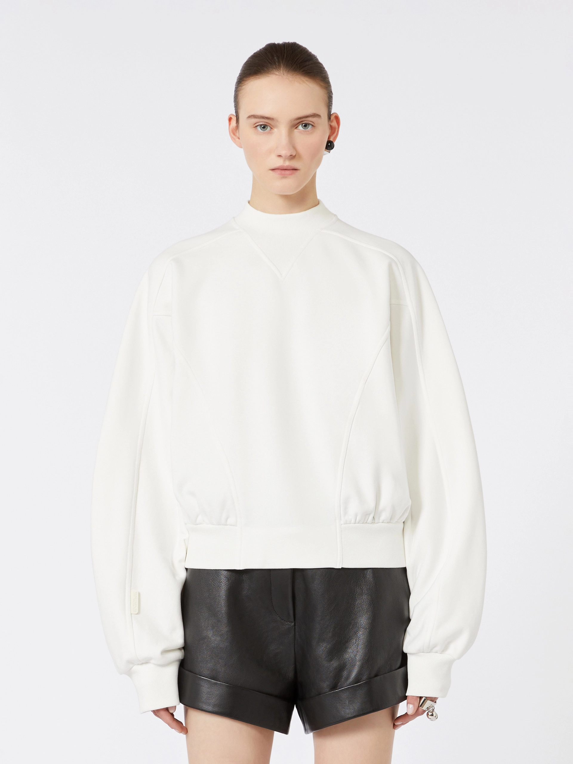 Cotton stretch sweatshirt - IVORY - Sportmax - 2