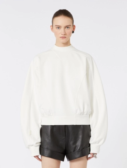 Cotton stretch sweatshirt - IVORY - Sportmax - 2