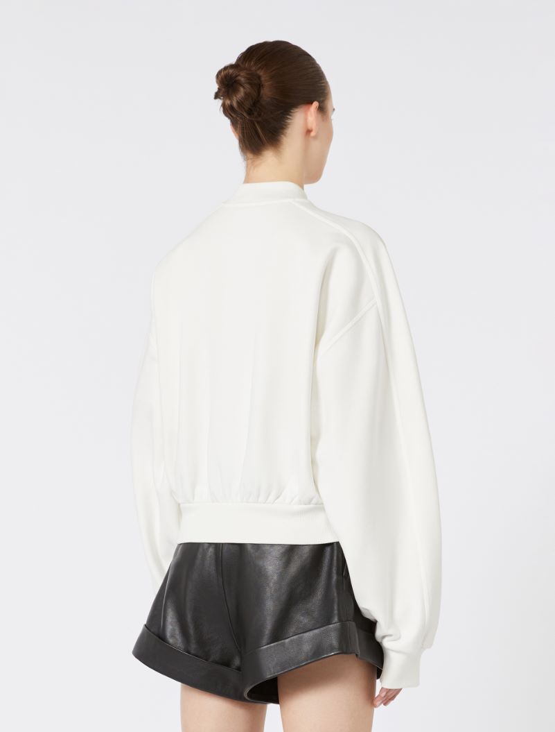 Cotton stretch sweatshirt - IVORY - Sportmax - 3