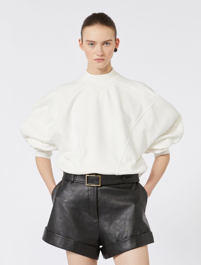 Cotton stretch sweatshirt - IVORY - Sportmax - 4