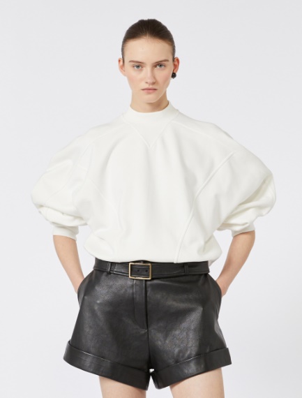 Cotton stretch sweatshirt - IVORY - Sportmax