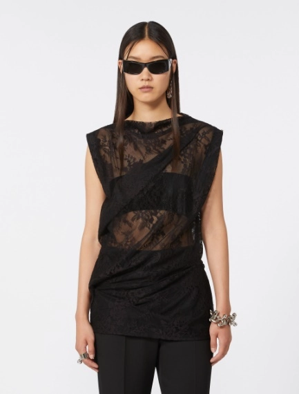 Haut en dentelle bicolore - NOIR - Sportmax
