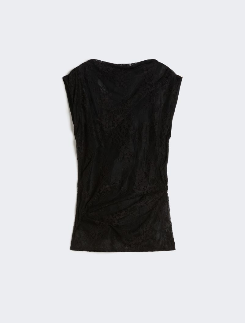 Two-tone lace top - BLACK - Sportmax - 7