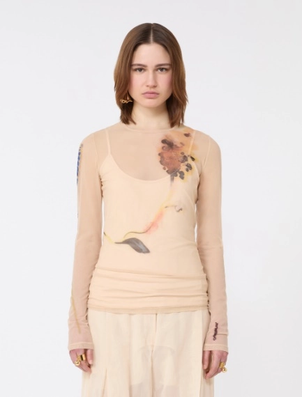High-neck stretch tulle top - ANTIQUE ROSE - Sportmax - 2