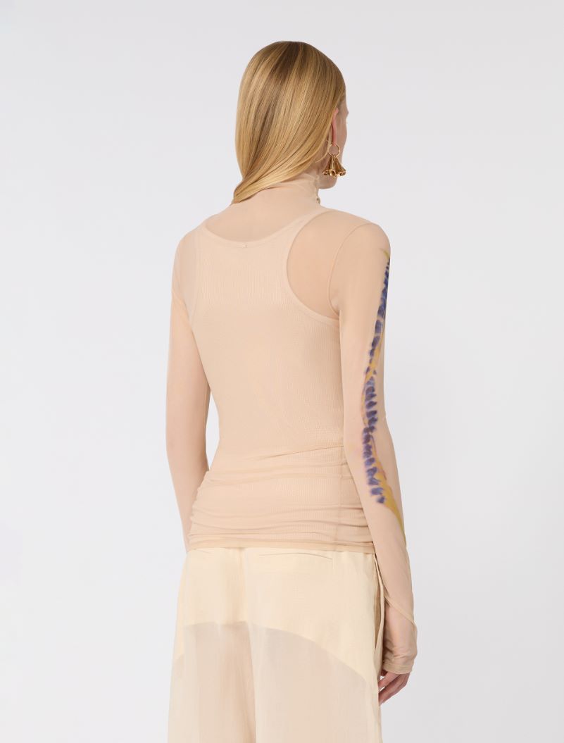 High-neck stretch tulle top - ANTIQUE ROSE - Sportmax - 3